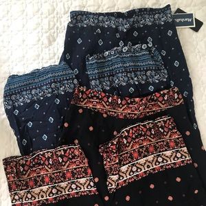2 PAIRS loose flowy boho hippie pants
